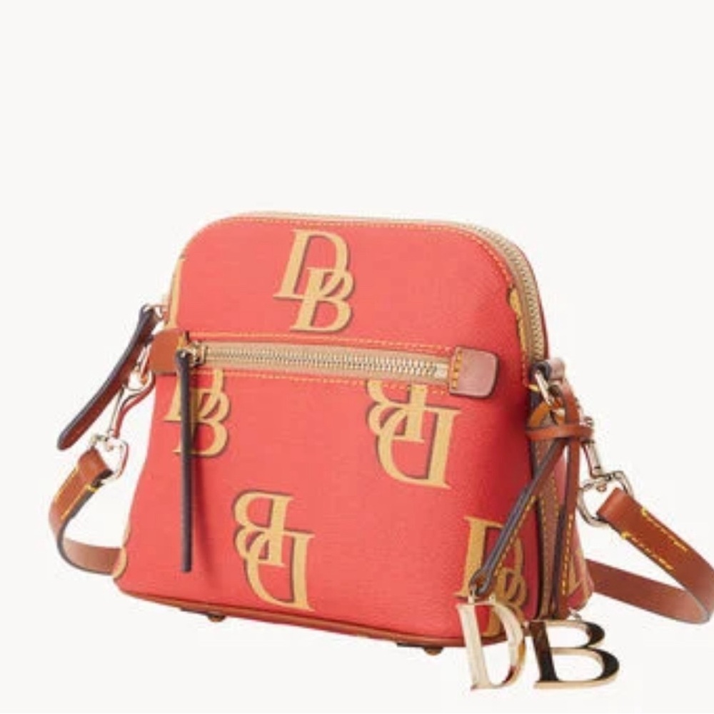 Dooney & Bourke Monogram Domed Crossbody Red - Picture 12 of 15